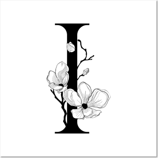 Letter I Monogram - Floral Initial Posters and Art